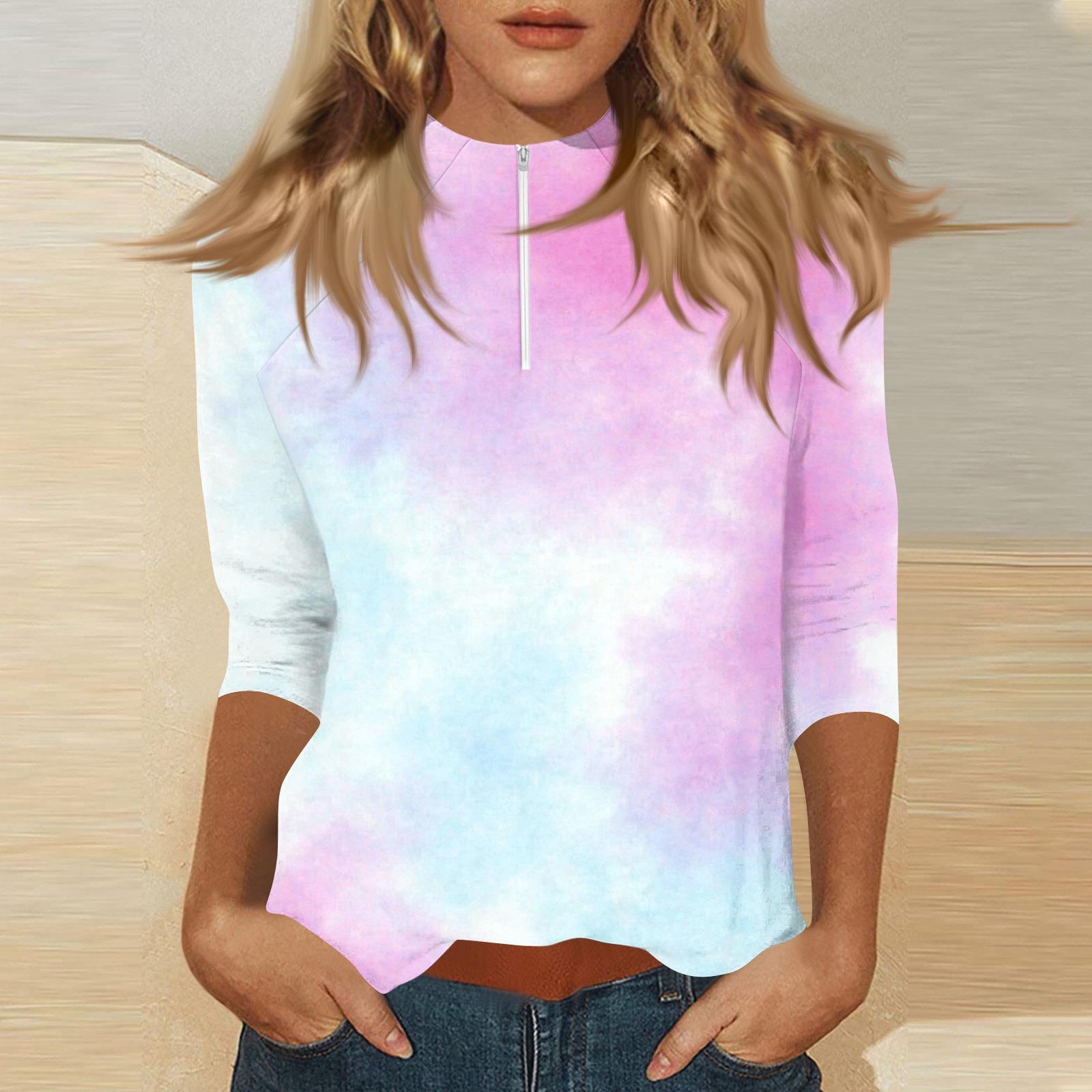 Women s Mock Neck3/4 Sleeve Printed Top With Zip,up XXL
Women s Mock Neck3/4 Sleeve Printed Top With Zip,up XXL