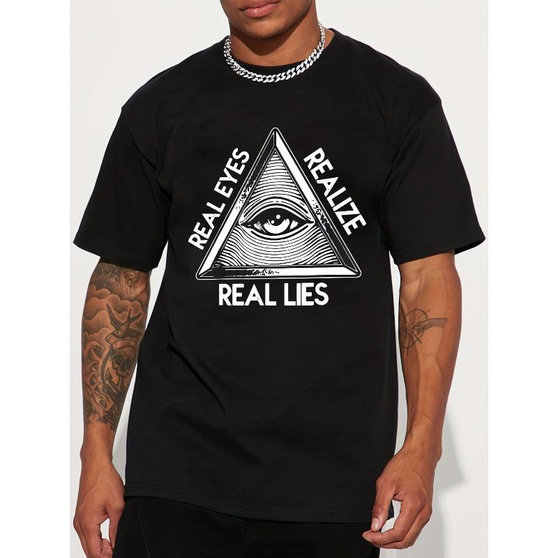 Men S Casual Real Eyes, Realize Graphic Tee - All-Seeing Eye Design, Short Sleeve, High Street Style, Summer Top for Couples, Casual Summer Top 4XL
Men S Casual Real Eyes, Realize Graphic Tee - All-Seeing Eye Design, Short Sleeve, High Street Style, Summer Top for Couples, Casual Summer Top 4XL