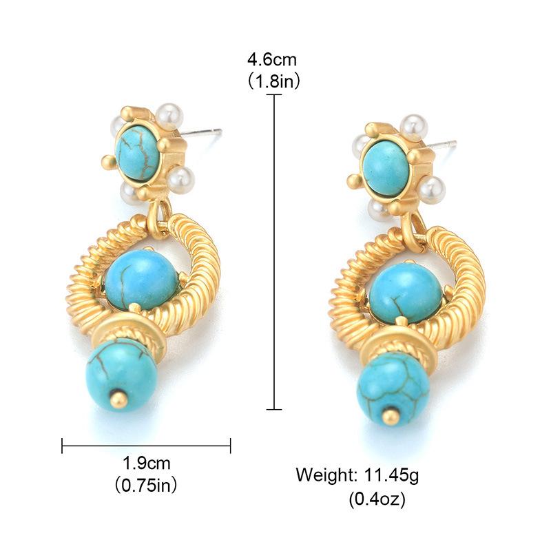 Medieval vintage earrings hollow retro round turquoise lucky tiger s eye stone pearl earrings light luxury high sense
Medieval vintage earrings hollow retro round turquoise lucky tiger s eye stone pearl earrings light luxury high sense