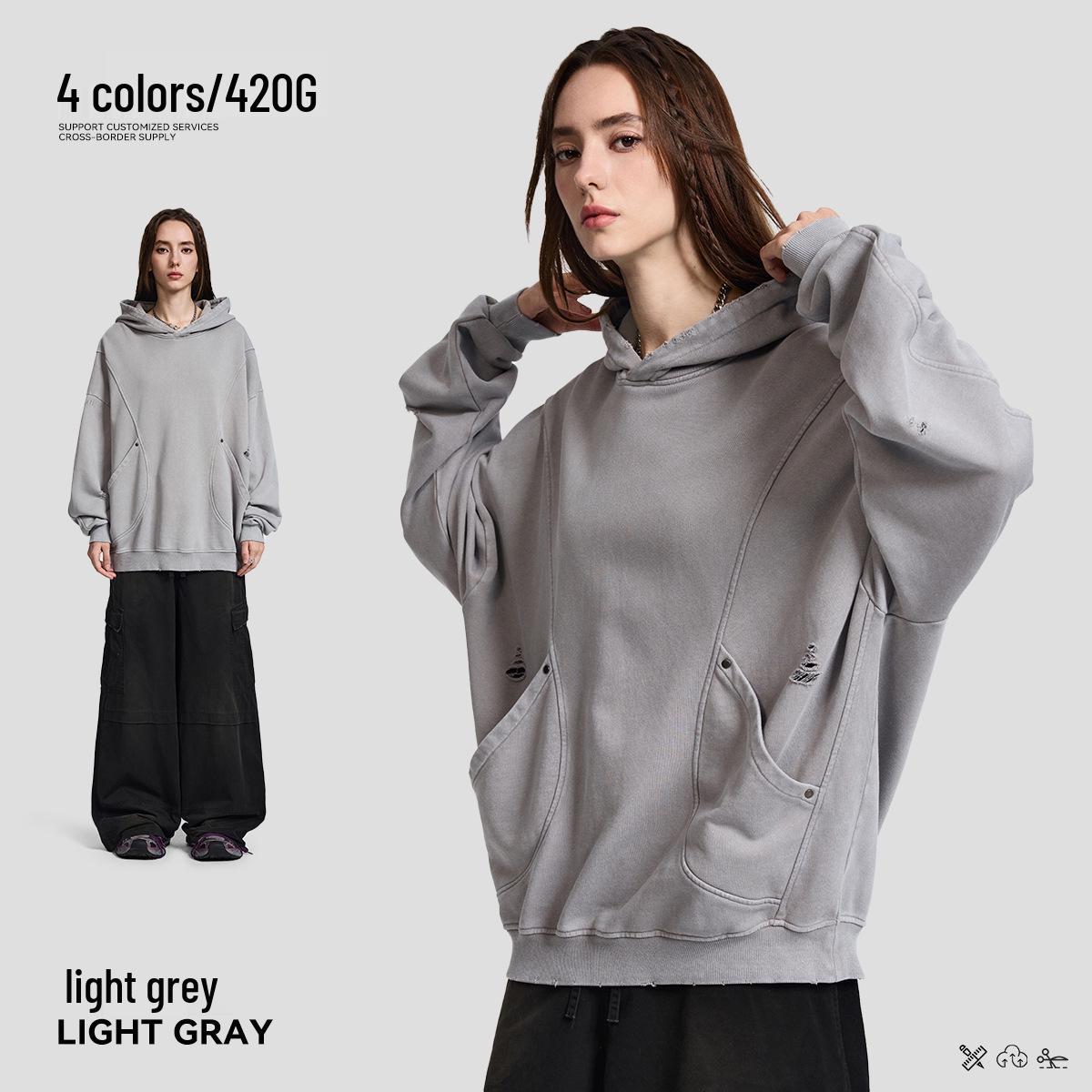 Autumn 2025 Heavyweight Washed Retro Cotton Hoodie: Ripped American High Street Style L
Autumn 2025 Heavyweight Washed Retro Cotton Hoodie: Ripped American High Street Style L
