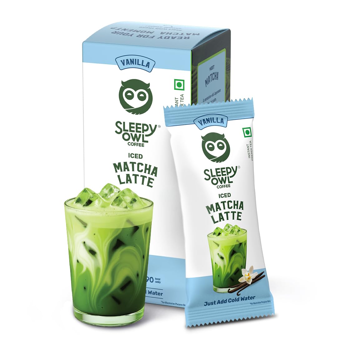 Sleepy Owl Vanilla Iced Matcha Latte Premix Powder, Made with Premium Japanese Matcha Green Tea Powder, Instant Premix Easy to Make Anywhere, Cal
Sleepy Owl Vanilla Iced Matcha Latte Premix Powder, Made with Premium Japanese Matcha Green Tea Powder, Instant Premix Easy to Make Anywhere, Cal