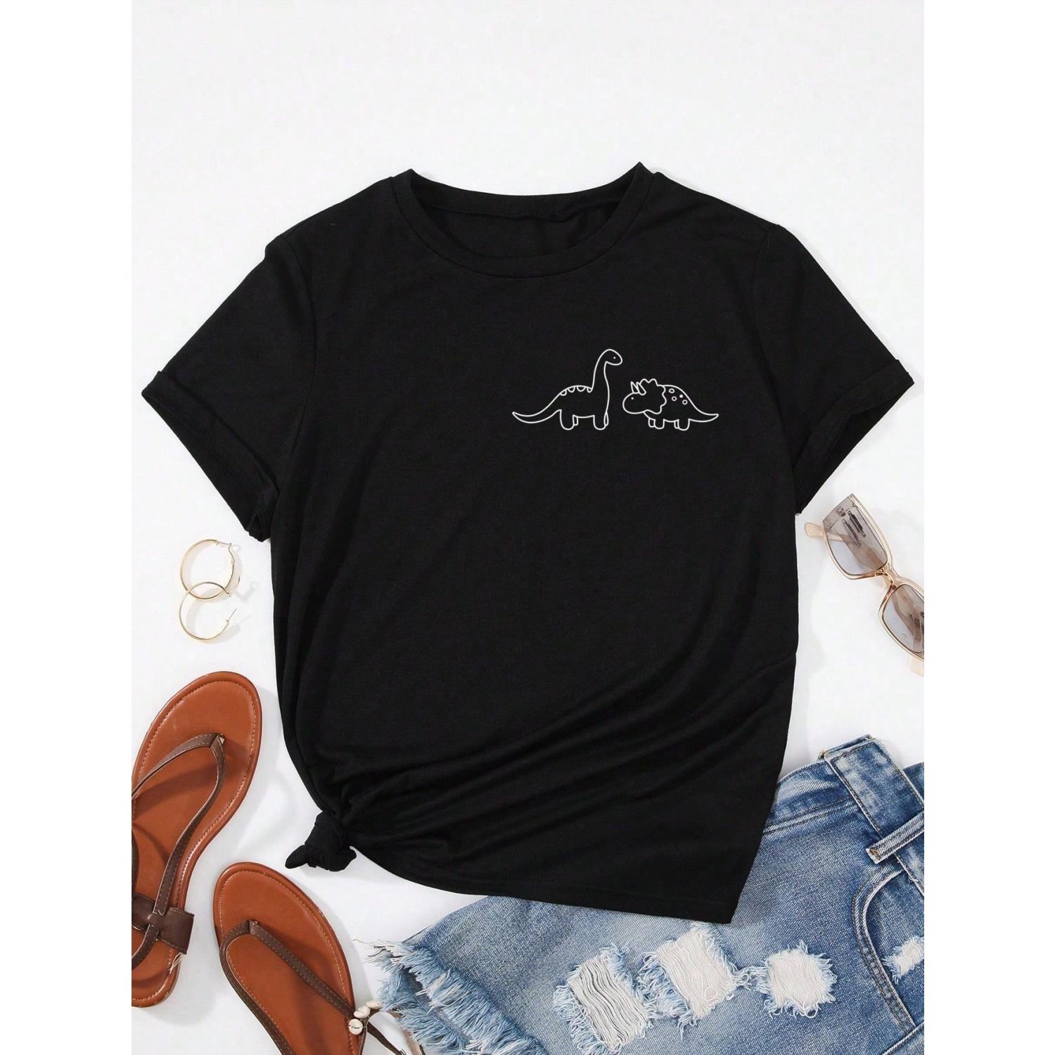 SHEIN LUNE Dinosaur Print Tee Graphic Tees Women Tops S чёрный
SHEIN LUNE Dinosaur Print Tee Graphic Tees Women Tops S чёрный