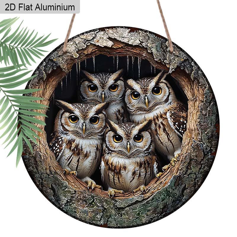 2D Flat Aluminum Owl Metal Wall Decor Round Sign, Rustic Wreath Sign Farmhouse Front Door Hanger, Cute Owl Family in Tree Hole Art, Weatherproof 1pc
2D Flat Aluminum Owl Metal Wall Decor Round Sign, Rustic Wreath Sign Farmhouse Front Door Hanger, Cute Owl Family in Tree Hole Art, Weatherproof 1pc