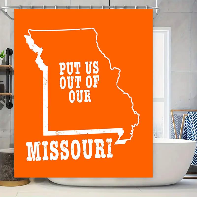 Put Us Out Our Missouri Shower Curtain: Bold Orange White State Shape Decorative Bath Mat Cover (180X240Cm) W60H190(CM)-1 Pcs
Put Us Out Our Missouri Shower Curtain: Bold Orange White State Shape Decorative Bath Mat Cover (180X240Cm) W60H190(CM)-1 Pcs
