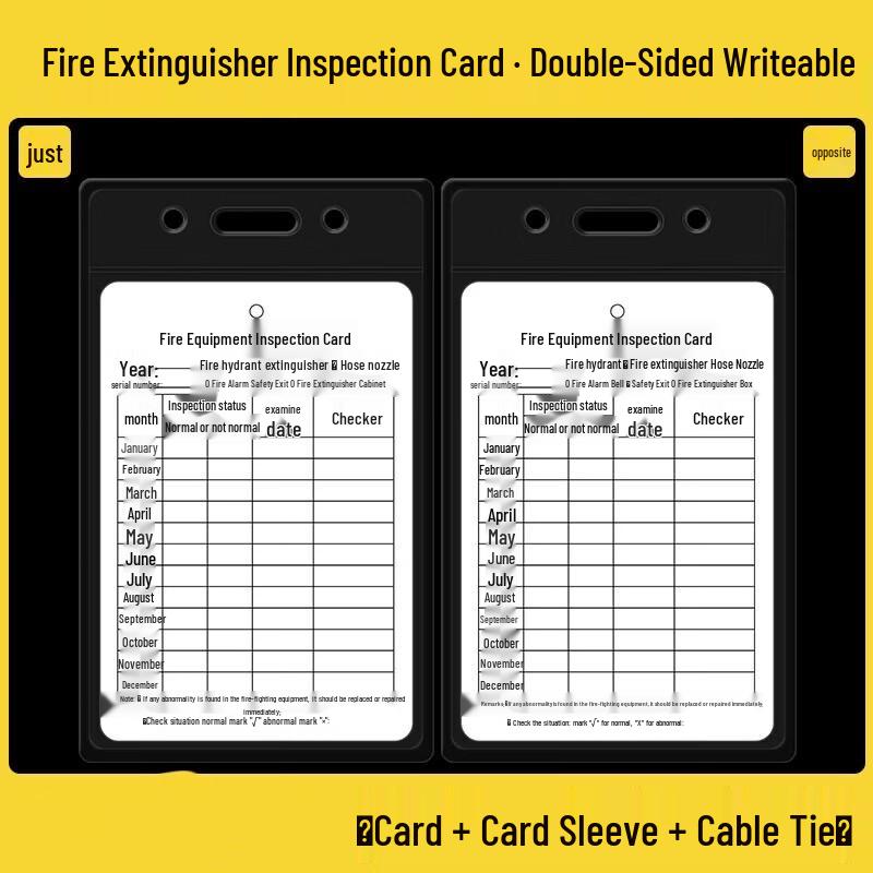 WEZHO Fire Safety Equipment Inspection Card Set
WEZHO Fire Safety Equipment Inspection Card Set