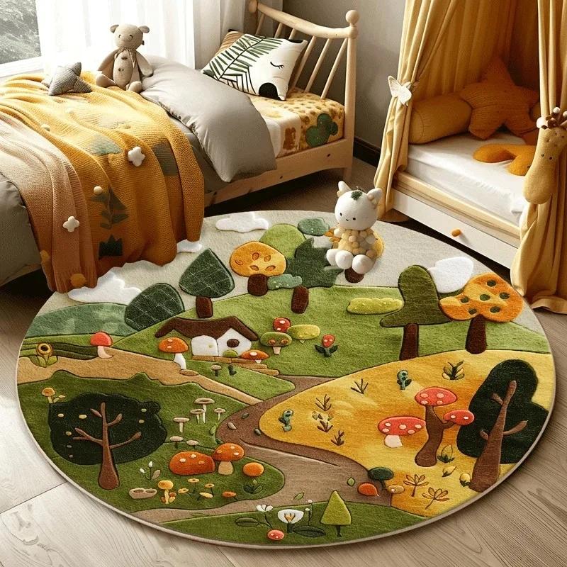 Ковер с лесным узором для гостиной, милый круглый коврик для спальни, декоративный, моющийся, детский напольный коврик, коврик для кабинета, ковры для украшения дома 120x120cm
Ковер с лесным узором для гостиной, милый круглый коврик для спальни, декоративный, моющийся, детский напольный коврик, коврик для кабинета, ковры для украшения дома 120x120cm