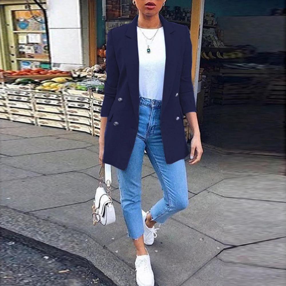 Жіночий Модний Однотонний Повсякденний Костюм Офісний Одяг Вінтажне Пальто з Довгими Рукавами Весна Осінь Жіночі Куртки Блейзери Куртка з Лацканами Верхній Одяг XXXL темно-синього кольору
Жіночий Модний Однотонний Повсякденний Костюм Офісний Одяг Вінтажне Пальто з Довгими Рукавами Весна Осінь Жіночі Куртки Блейзери Куртка з Лацканами Верхній Одяг XXXL темно-синього кольору