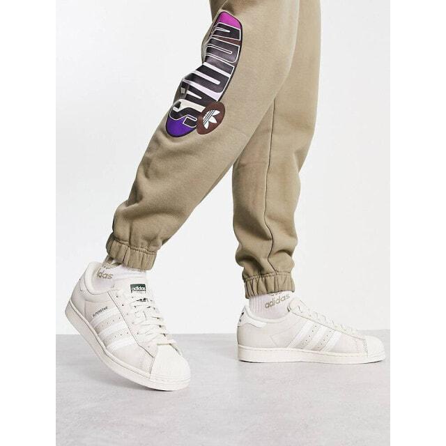 Кремово-белые кроссовки adidas Originals Preppy Varsity superstar