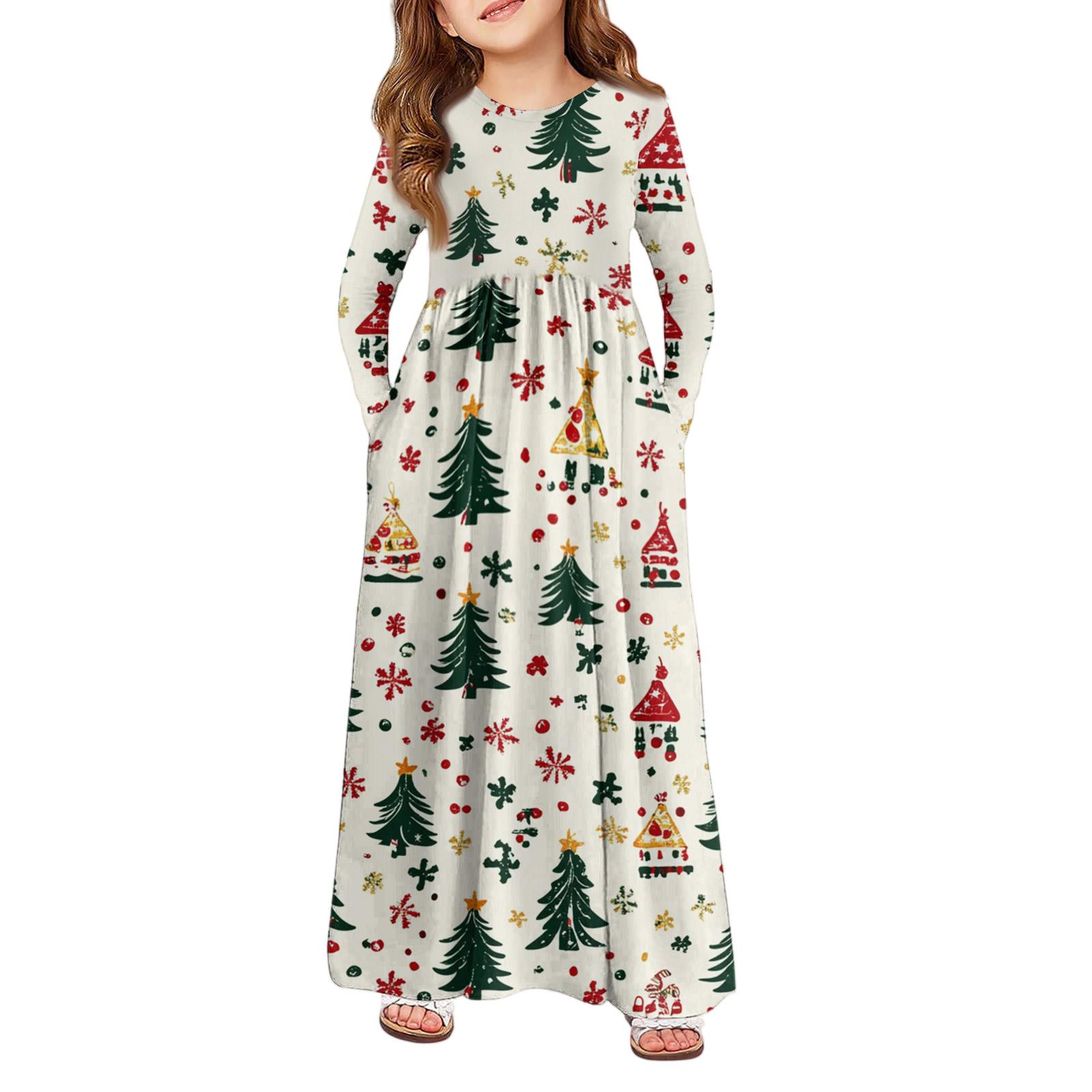Girls Maxi Dress - Long Sleeve Pocket Dress Christmas Day 110
Girls Maxi Dress - Long Sleeve Pocket Dress Christmas Day 110
