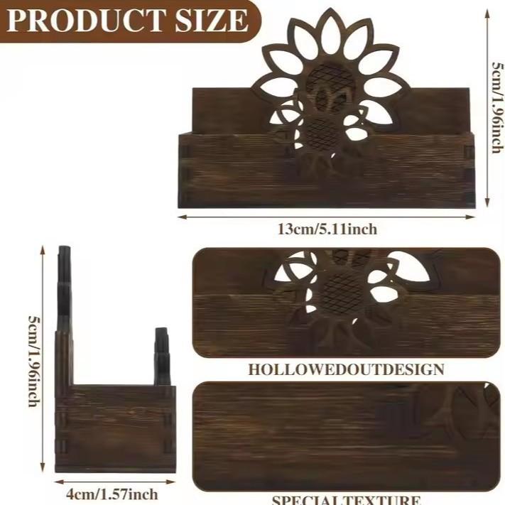1PC Wooden sunflower napkin holder decoration, home dining room décor, decorative accent, country style decor, napkin holder, interior decorator.
1PC Wooden sunflower napkin holder decoration, home dining room décor, decorative accent, country style decor, napkin holder, interior decorator.