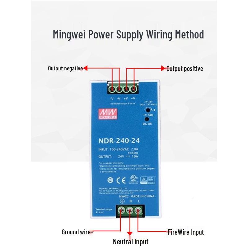 Mean Well NDR-240-24 DIN Rail 220V to 12V DC Regulated Power Supply NDR-75-24 (Domestic)
Mean Well NDR-240-24 DIN Rail 220V to 12V DC Regulated Power Supply NDR-75-24 (Domestic)