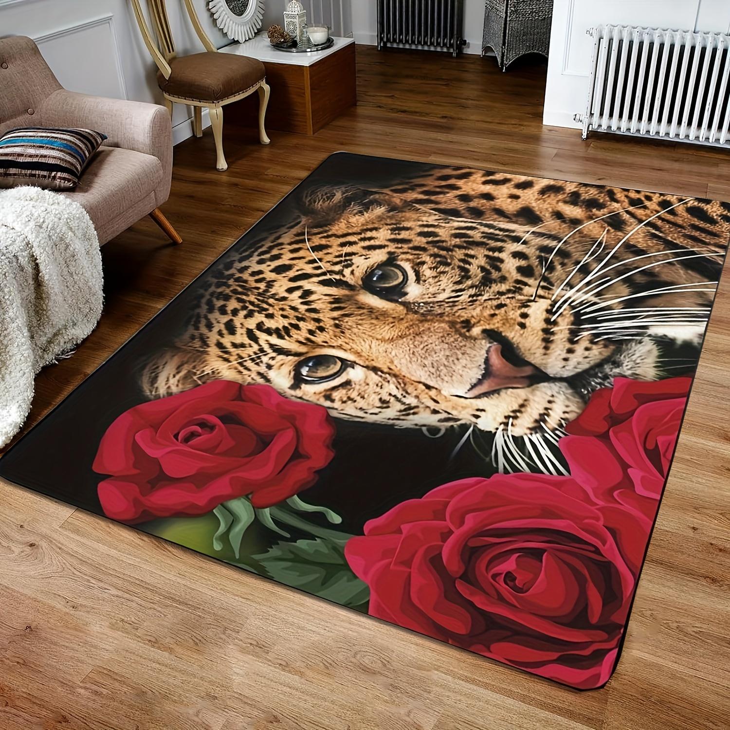 Red Rose Cheetah Print Living Room Carpet, Non-Slip Washable Animal Theme Rug for Bedroom Dining Room Home Decor 40x60cm
Red Rose Cheetah Print Living Room Carpet, Non-Slip Washable Animal Theme Rug for Bedroom Dining Room Home Decor 40x60cm