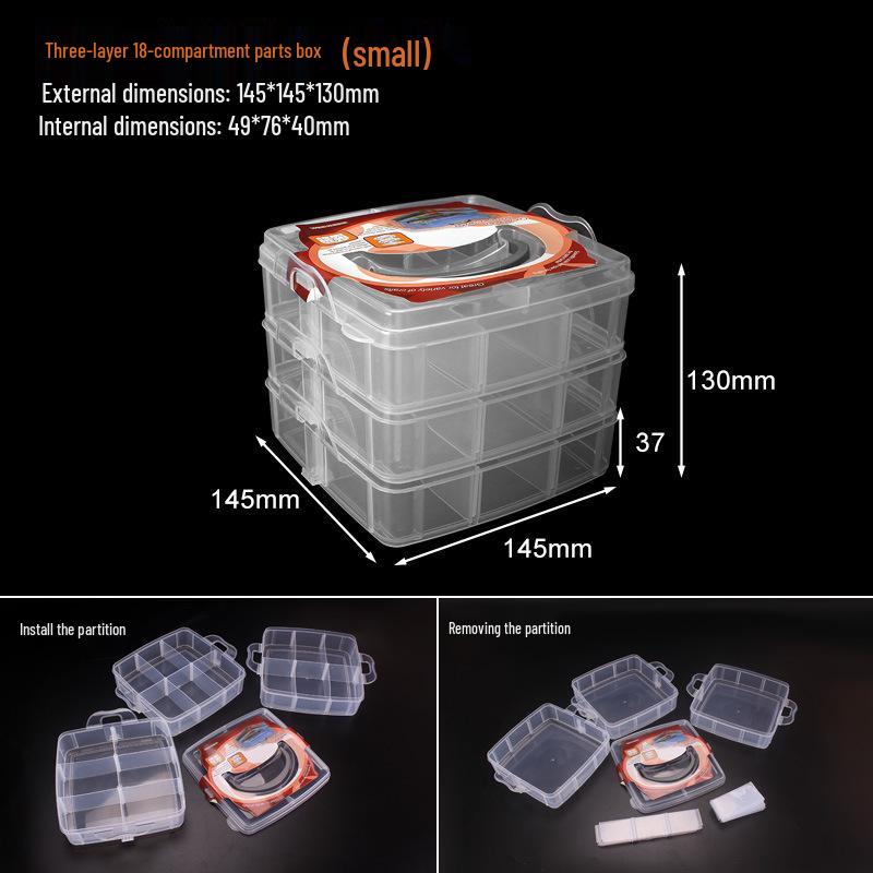 Прозора коробка для зберігання з 10, 15, 24 та 36 ячейками для ювелірних виробів та інструментів - пластикові деталі Small three-layer handbag
Прозора коробка для зберігання з 10, 15, 24 та 36 ячейками для ювелірних виробів та інструментів - пластикові деталі Small three-layer handbag
