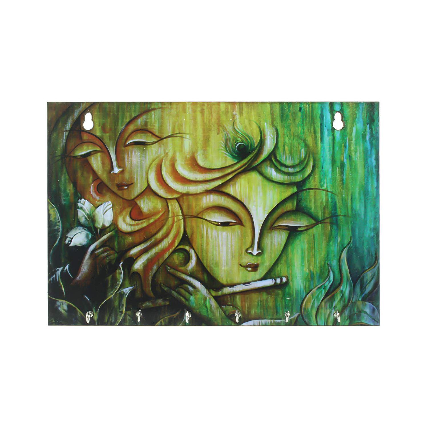 Ключница с Радхой и Кришной, Radhe Krishna Theme Wooden Key Holder with 6 Hooks, eCraftIndia
Ключница с Радхой и Кришной, Radhe Krishna Theme Wooden Key Holder with 6 Hooks, eCraftIndia