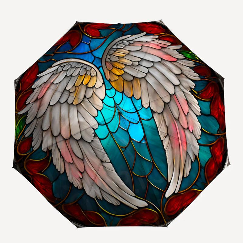 1pc Wings Stained Glass Pattern Umbrella Automatic Opening and Closing Umbrella, High quality Umbrella, Ideal Gift for Her 236
1pc Wings Stained Glass Pattern Umbrella Automatic Opening and Closing Umbrella, High quality Umbrella, Ideal Gift for Her 236