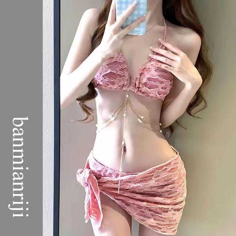 Korean Split Three-Piece Bikini with Chain, Drawstring Wrap Skirt, Celebrity Style, Stylish Women s Swimwear. Extra Large рожевий
Korean Split Three-Piece Bikini with Chain, Drawstring Wrap Skirt, Celebrity Style, Stylish Women s Swimwear. Extra Large рожевий