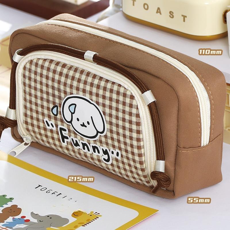 Cartoon Puppy Large-capacity Retro Plaid Windowed Pencil Bag Unisex Cute High-value Dirt-resistant Stationery Bag
Cartoon Puppy Large-capacity Retro Plaid Windowed Pencil Bag Unisex Cute High-value Dirt-resistant Stationery Bag