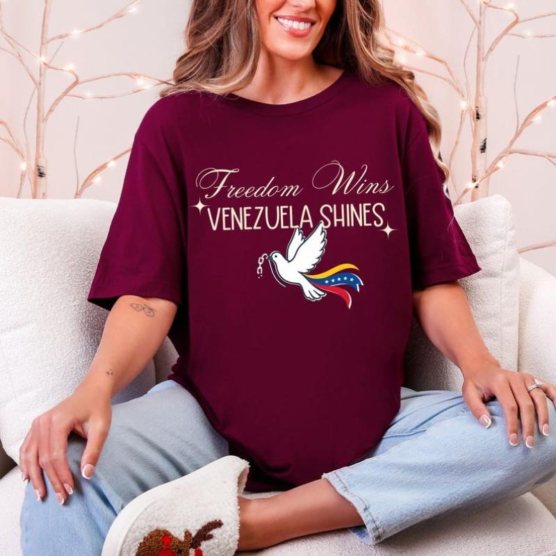 Freedom Wins Venezuela Shines Unisex Proud TShirt Activism Apparel Inspirational Graphic Tee Casual Style Tops Tee Shirt Short 4XL
Freedom Wins Venezuela Shines Unisex Proud TShirt Activism Apparel Inspirational Graphic Tee Casual Style Tops Tee Shirt Short 4XL