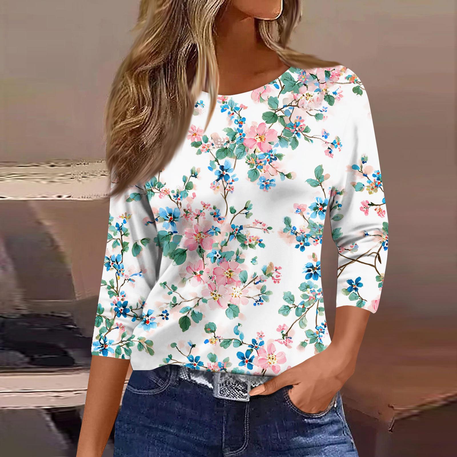 Женская модная повседневная футболка с круглым вырезом, цветочным принтом и рукавами три четверти XL белый
Женская модная повседневная футболка с круглым вырезом, цветочным принтом и рукавами три четверти XL белый