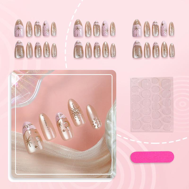 30-Piece Gentle Whitening Green Grape Cat Eye Nail Tips with 3D Gold Foil Flowers - European & American Style
30-Piece Gentle Whitening Green Grape Cat Eye Nail Tips with 3D Gold Foil Flowers - European & American Style