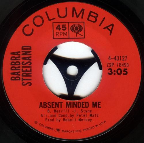 7inch Record BARBRA STREISAND Funny Girl Absent Minded Me 443127 Columbia 1964 US Pop Used
7inch Record BARBRA STREISAND Funny Girl Absent Minded Me 443127 Columbia 1964 US Pop Used