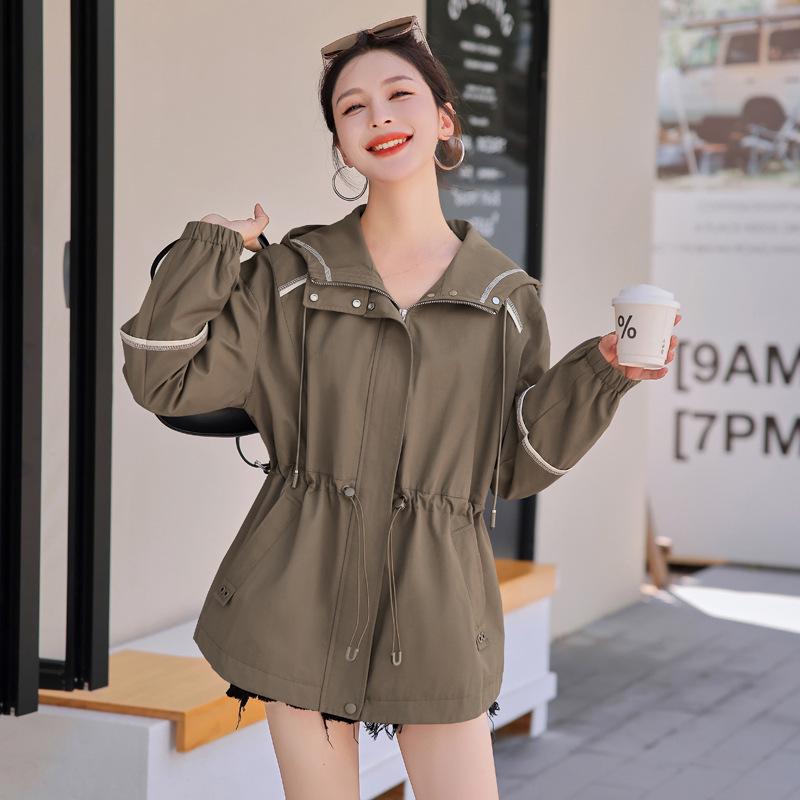 2024 Autumn Women s Plus Size Drawstring Hooded Trench Coat - Casual, Slimming, Solid Color, Loose Fit XL (120-130 jin)
2024 Autumn Women s Plus Size Drawstring Hooded Trench Coat - Casual, Slimming, Solid Color, Loose Fit XL (120-130 jin)