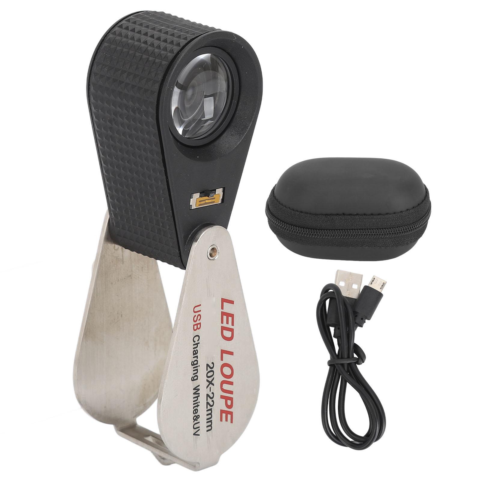 20X Folding Magnifying Glass Portable Rechargeable Pocket Magnifier with LED Lights for Coin
20X Folding Magnifying Glass Portable Rechargeable Pocket Magnifier with LED Lights for Coin