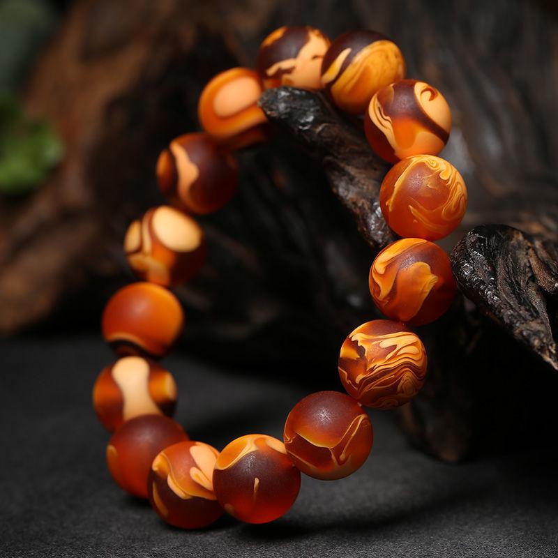 Amber Flower Tiger Skin Pattern Bracelet: Round Beads for Men & Women 10mm
Amber Flower Tiger Skin Pattern Bracelet: Round Beads for Men & Women 10mm