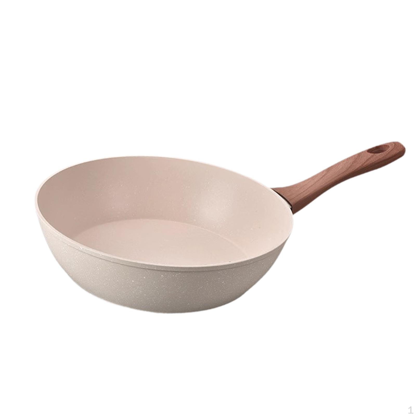 Сковорода шеф-повара с антипригарным покрытием Wok, гладкая поверхность, каменная посуда для жарки, жарки, помешивания, для керамики и 24x6.4cm