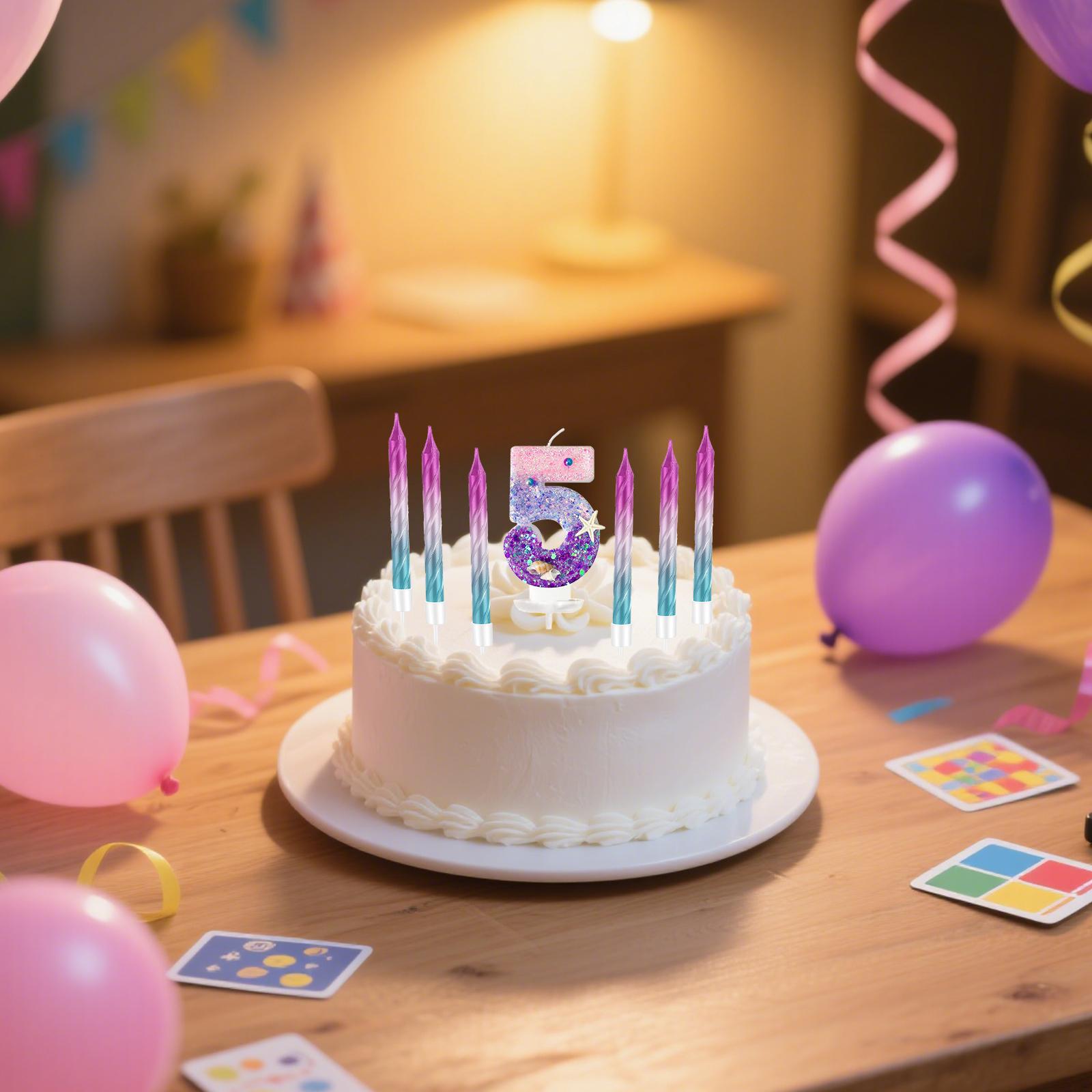 7pcs girls Purple Mermaid Party Number 0-9 Cake Candles, 2.76 inch Birthday Candle, Cake Topper Decoration for Birthday Party
7pcs girls Purple Mermaid Party Number 0-9 Cake Candles, 2.76 inch Birthday Candle, Cake Topper Decoration for Birthday Party