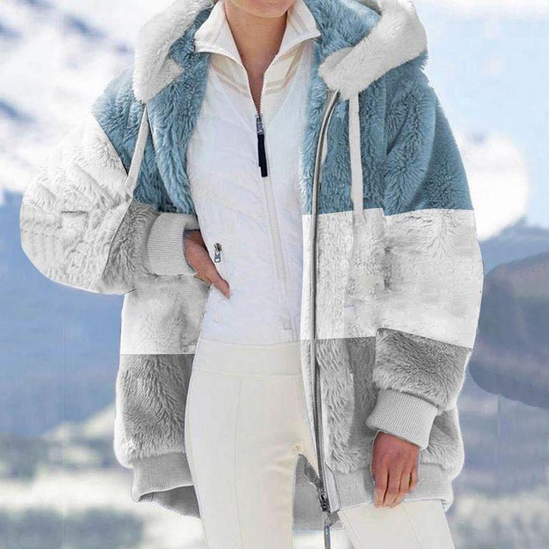Cross-Border Amazon Hot-Selling European and American Style 2026 Autumn and Winter Warm Plush Patchwork Zip Pocket Hooded Loose Jacket for Women Blue 3XL
Cross-Border Amazon Hot-Selling European and American Style 2026 Autumn and Winter Warm Plush Patchwork Zip Pocket Hooded Loose Jacket for Women Blue 3XL