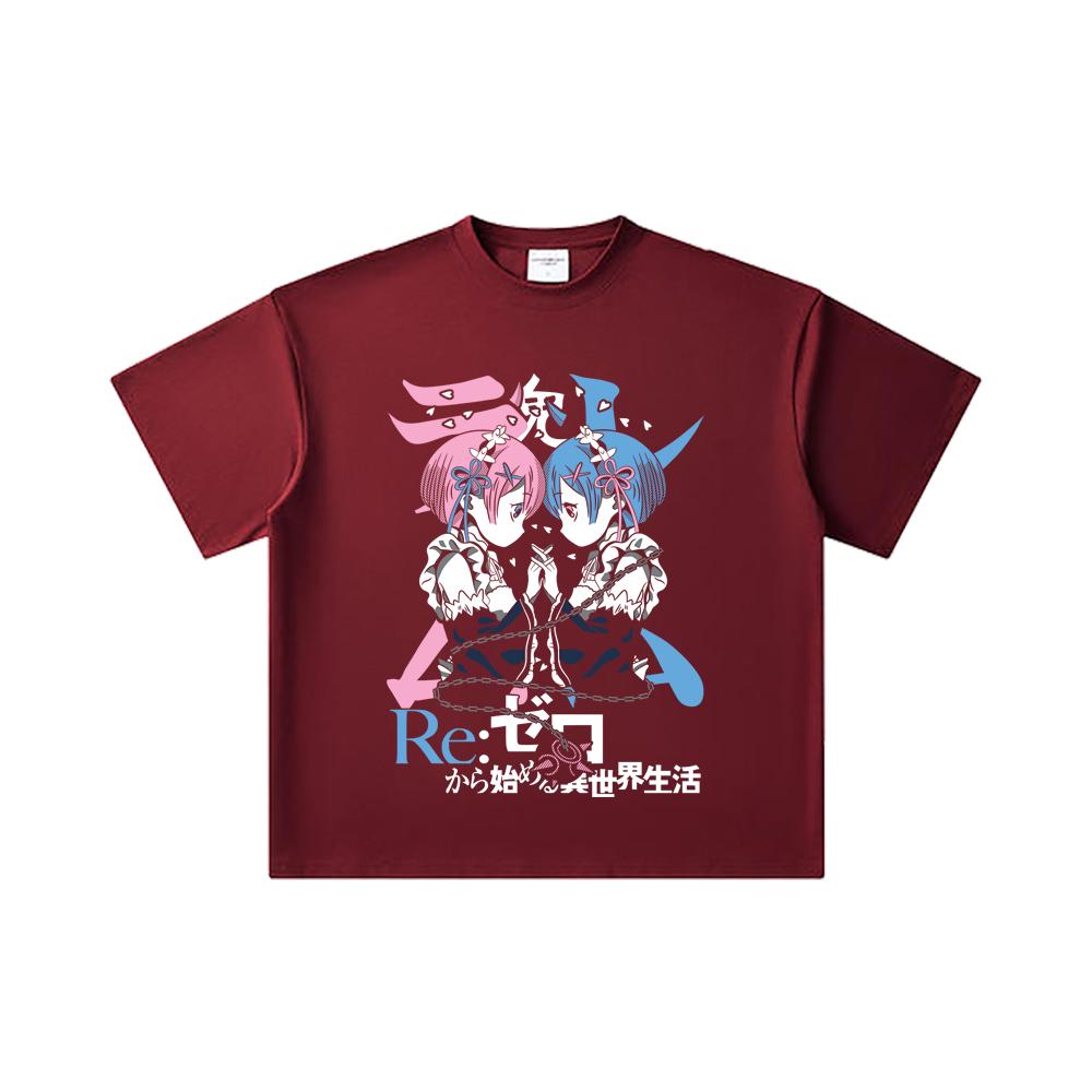 260 GSM Double Yarn 32 Count 100% Cotton ReZero V1 Print Unisex Heavy Cotton T Shirt 2XL вина червоного кольору
260 GSM Double Yarn 32 Count 100% Cotton ReZero V1 Print Unisex Heavy Cotton T Shirt 2XL вина червоного кольору