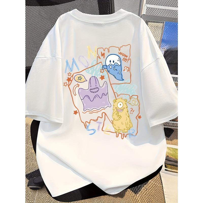 Quirky Cartoon Monster Print Pure Short Sleeve T-Shirt for Men, Unique Fashion Trendy Top S белый
Quirky Cartoon Monster Print Pure Short Sleeve T-Shirt for Men, Unique Fashion Trendy Top S белый