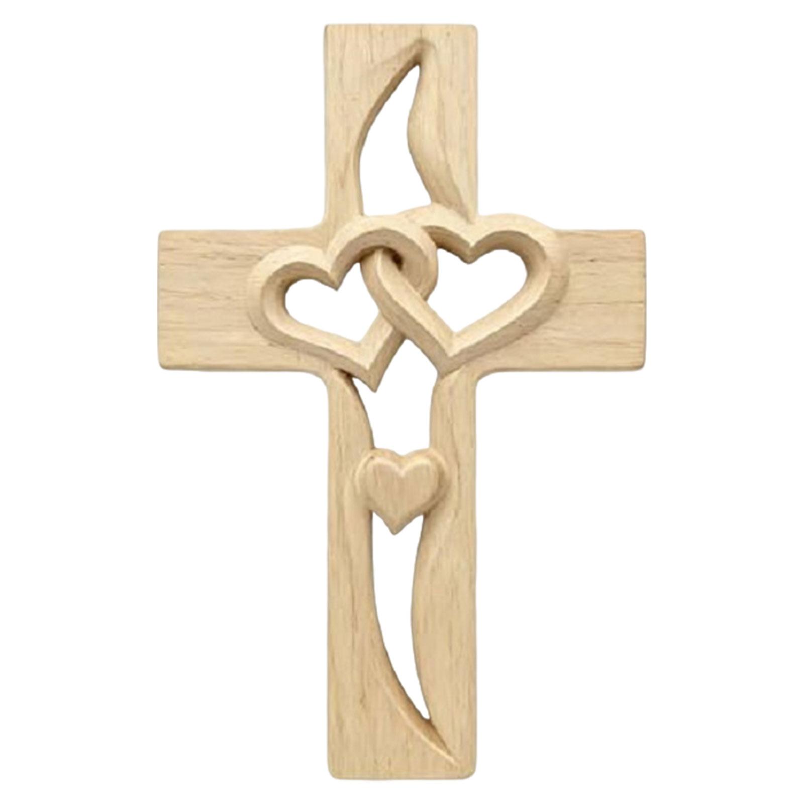 Solid Wood Intertwined Heart Wooden Cross Handmade Wooden Carved Wedding Memorial Gift Loveheart Cross for Wedding Housewarming
Solid Wood Intertwined Heart Wooden Cross Handmade Wooden Carved Wedding Memorial Gift Loveheart Cross for Wedding Housewarming
