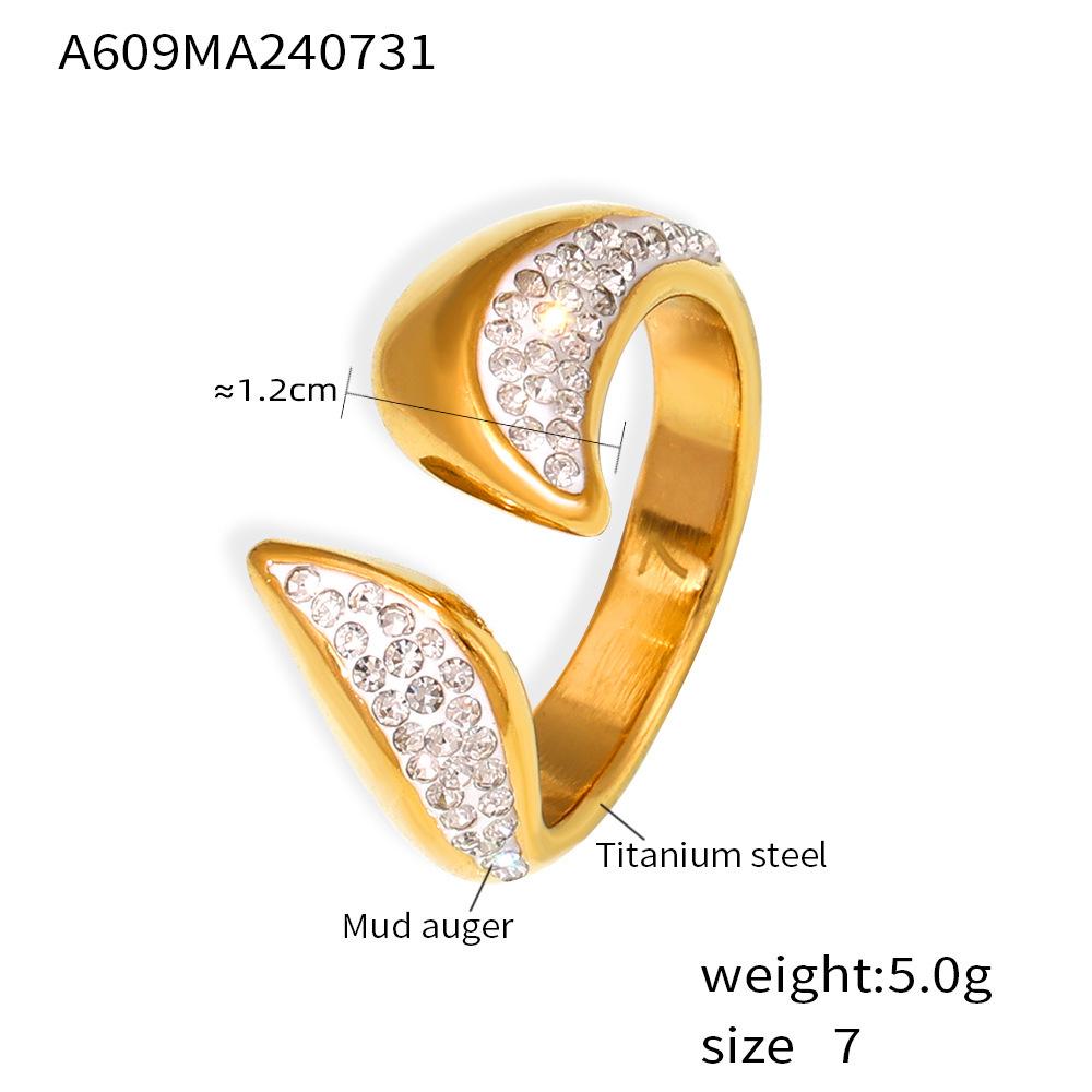 Геометрическое кольцо с открытой шинкой и бриллиантом, покрытое 18-каратным золотом, из титановой стали Size 7
Геометрическое кольцо с открытой шинкой и бриллиантом, покрытое 18-каратным золотом, из титановой стали Size 7