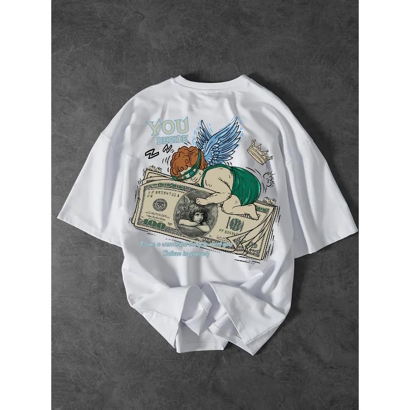 Men s Money Angel Print T-Shirt - Streetwear Summer Short Sleeve with Money Motif, Breathable -Spandex, Round Neck Casual Top S белый
Men s Money Angel Print T-Shirt - Streetwear Summer Short Sleeve with Money Motif, Breathable -Spandex, Round Neck Casual Top S белый