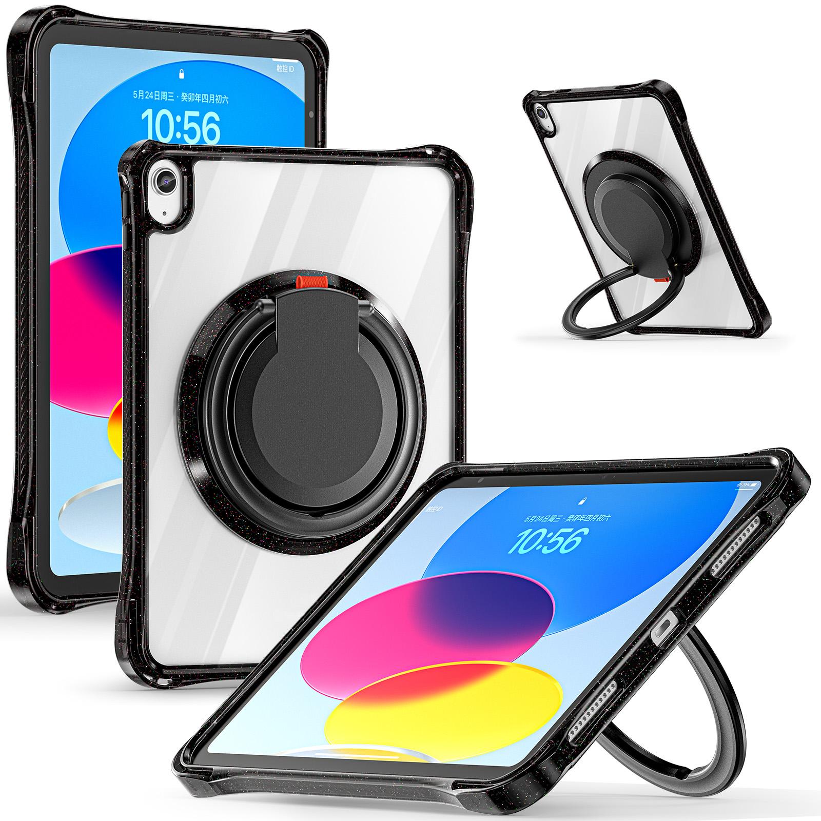 For iPad (2025)/10.9 (2022) Case Rotating Handle Grip TPU+PC Clear Tablet Cover Black
For iPad (2025)/10.9 (2022) Case Rotating Handle Grip TPU+PC Clear Tablet Cover Black