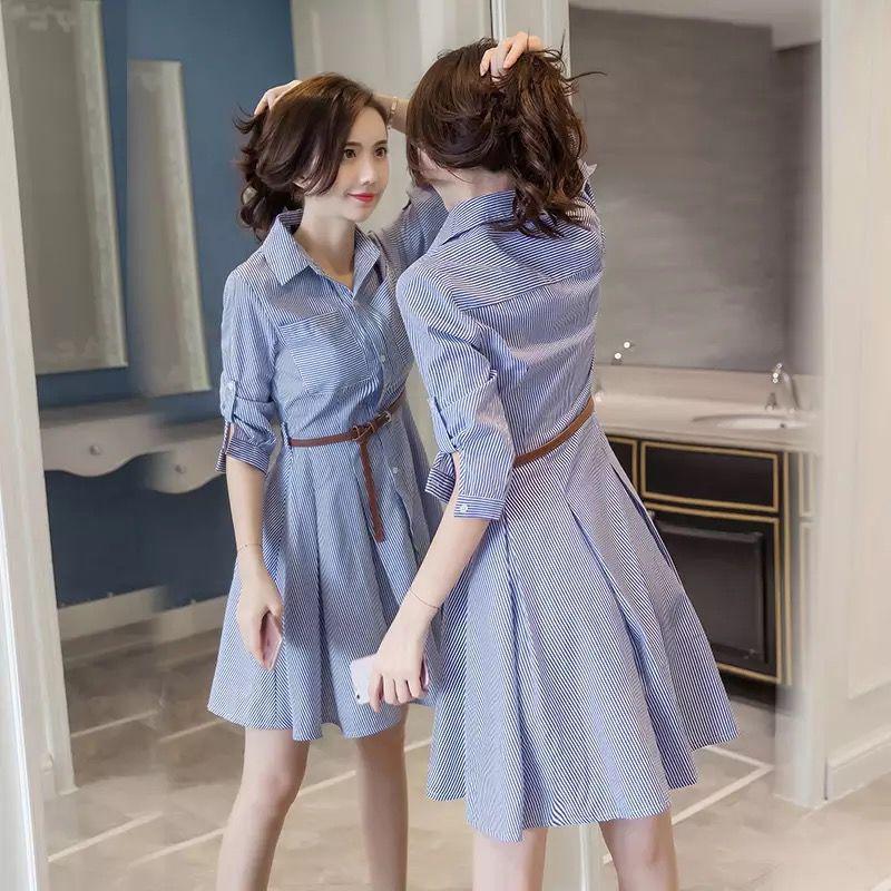 Summer 2026 Blue & White Striped Fairy Seven-Sleeve Shirt Dress for Women XL 55-60kg
Summer 2026 Blue & White Striped Fairy Seven-Sleeve Shirt Dress for Women XL 55-60kg
