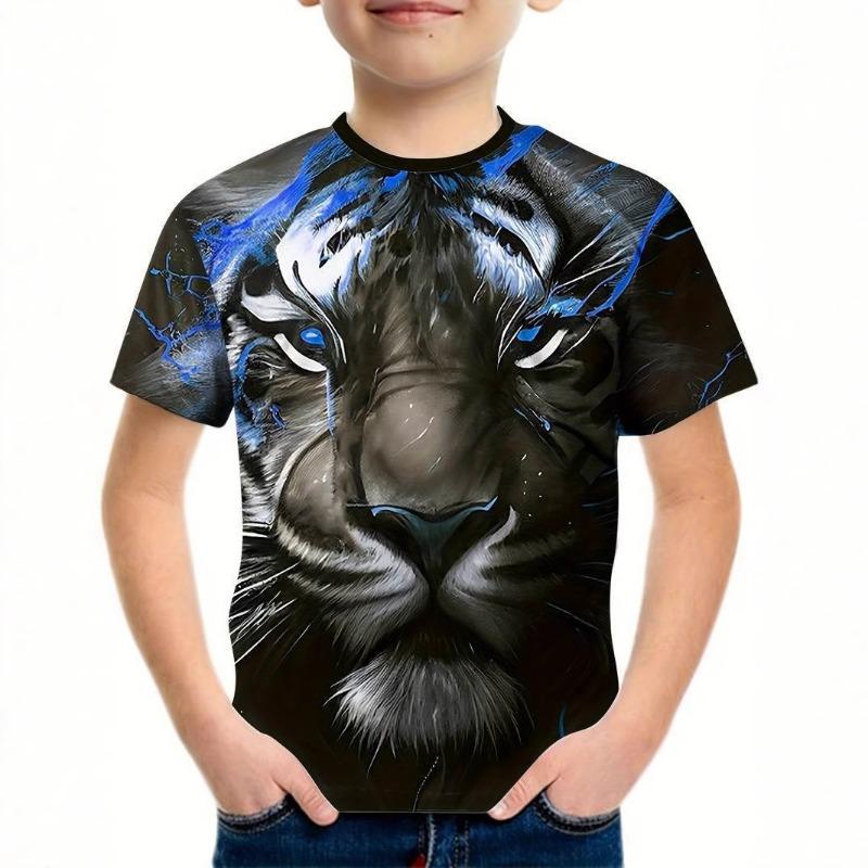 Tiger Print Boys 3D Digital Printed T-shirt Short Sleeved Round Neck Top Summer Breathable Sportswear Shirt 170cm
Tiger Print Boys 3D Digital Printed T-shirt Short Sleeved Round Neck Top Summer Breathable Sportswear Shirt 170cm