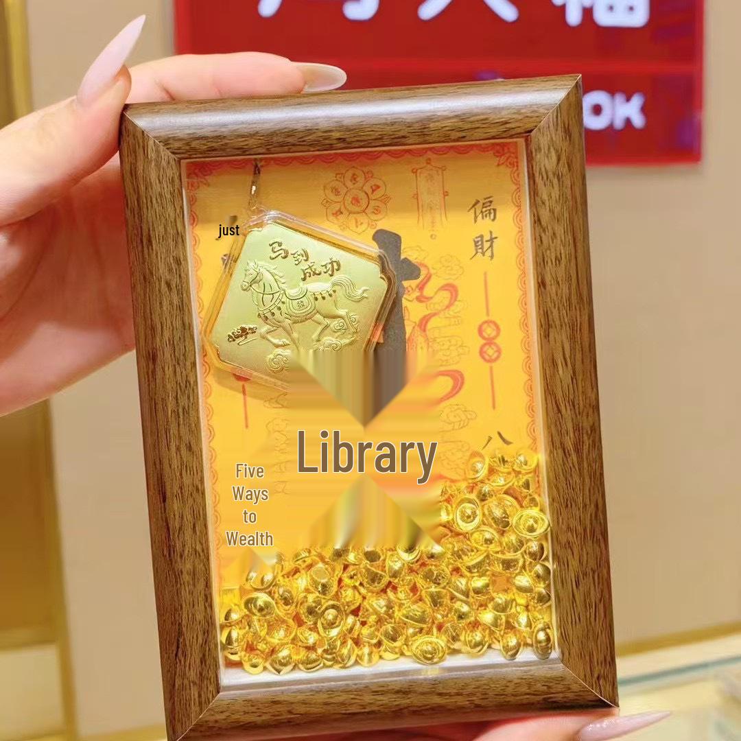 999 Pure Gold Zodiac Horse Wealth Photo Frame - God of Wealth Office Desk Ornament 11*16 Small Gift Box
999 Pure Gold Zodiac Horse Wealth Photo Frame - God of Wealth Office Desk Ornament 11*16 Small Gift Box