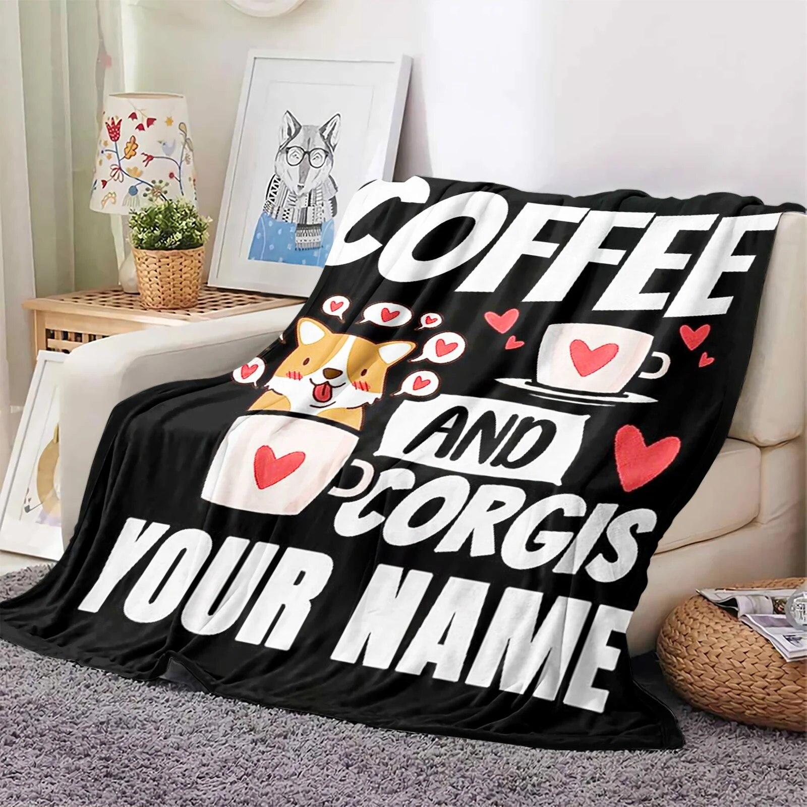 Coffee and Corgi Flannel Blankets DIY Name 3D Printed Throw Blanket Office Nap Travel Portable Quilts Dropshipping
Coffee and Corgi Flannel Blankets DIY Name 3D Printed Throw Blanket Office Nap Travel Portable Quilts Dropshipping