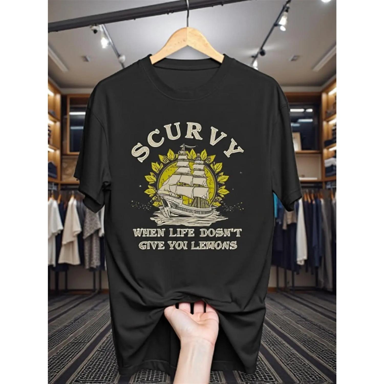 Vintage Nautical Scurvy Pirate Graphic T-Shirt 100% Cotton O-Neck Short Sleeve Summer Casual Mens T-shirt Streetwear XXXXXL чорний
Vintage Nautical Scurvy Pirate Graphic T-Shirt 100% Cotton O-Neck Short Sleeve Summer Casual Mens T-shirt Streetwear XXXXXL чорний