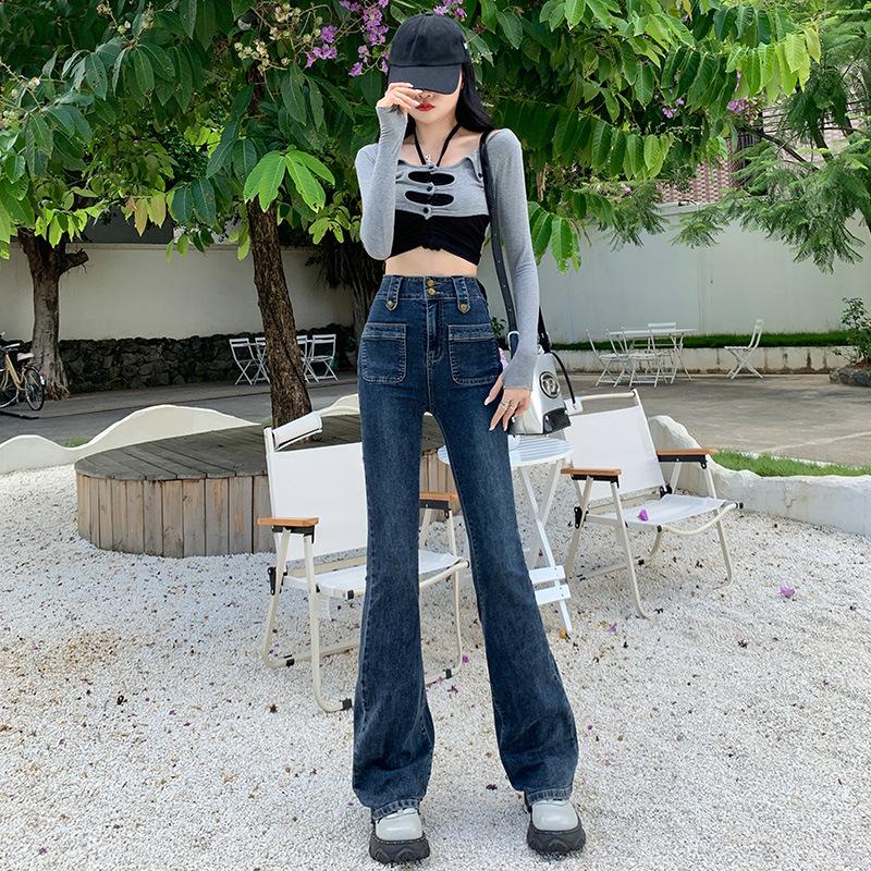 Ретро Синие Джинсы с Завышенной Талией для Женщин Весенне-Осенние Новые Приталенные Джинсы-Клеш XS
Ретро Синие Джинсы с Завышенной Талией для Женщин Весенне-Осенние Новые Приталенные Джинсы-Клеш XS