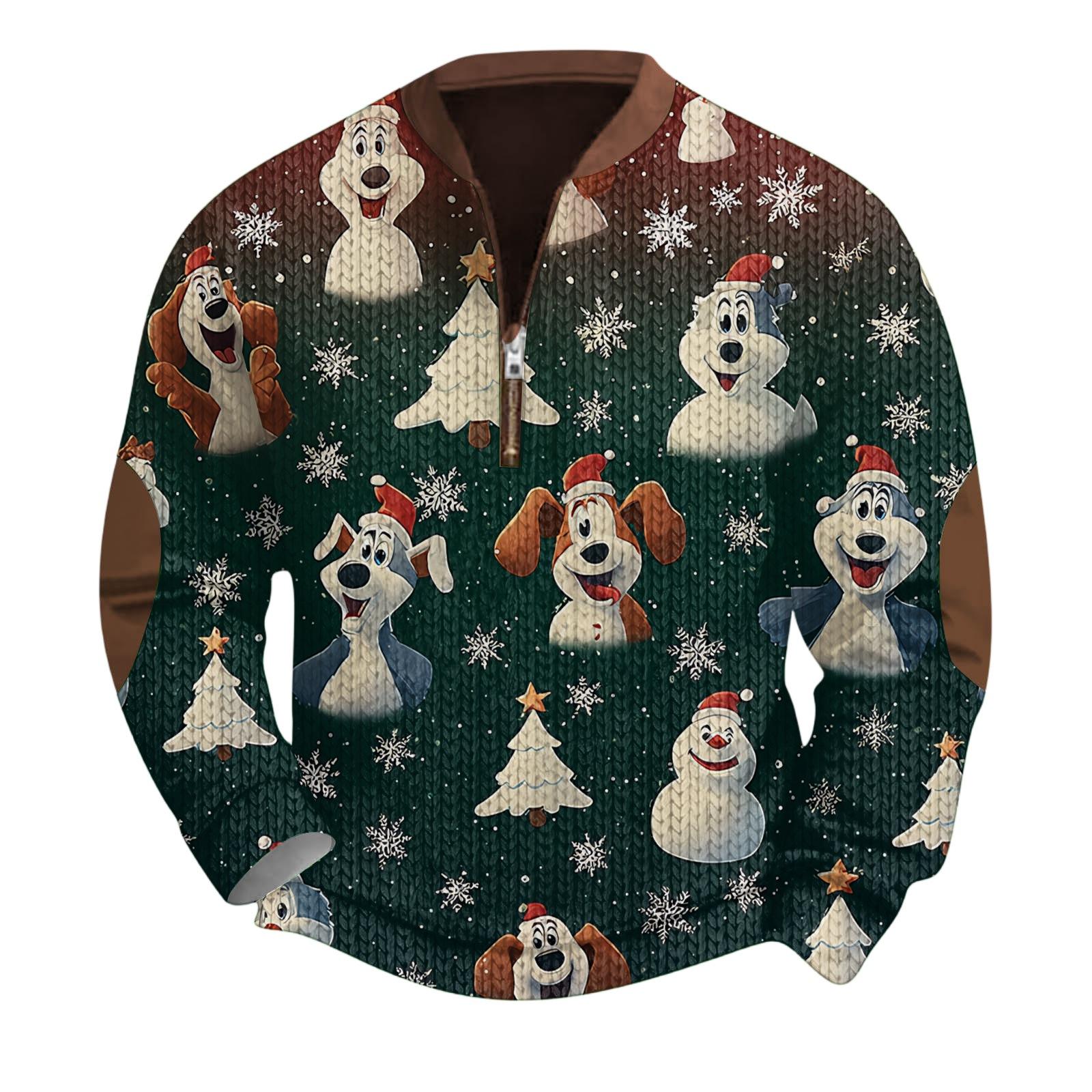 Мужской рождественский свитер на молнии, винтажный вязаный графический свитшот, рождественский пуловер со стойкой L темно-зеленого
Мужской рождественский свитер на молнии, винтажный вязаный графический свитшот, рождественский пуловер со стойкой L темно-зеленого