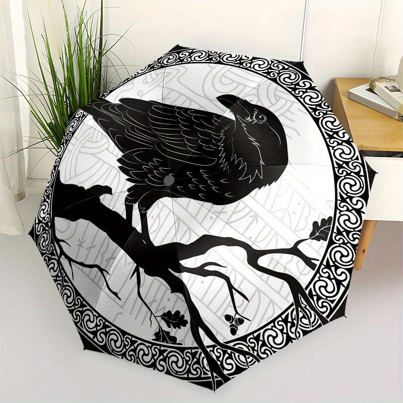 Raven on Branch with Celtic Knotwork Circle Sticker Decal Umbrella, Cute Umbrella with Cute Design, Portable 3-Fold Compact Umbrella for Men & Women,
Raven on Branch with Celtic Knotwork Circle Sticker Decal Umbrella, Cute Umbrella with Cute Design, Portable 3-Fold Compact Umbrella for Men & Women,