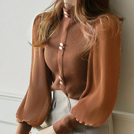 2023 Women s Autumn Chic Patchwork Ruffle Chiffon Sweater - Korean Style Puff Sleeve Knit Top One Size
2023 Women s Autumn Chic Patchwork Ruffle Chiffon Sweater - Korean Style Puff Sleeve Knit Top One Size