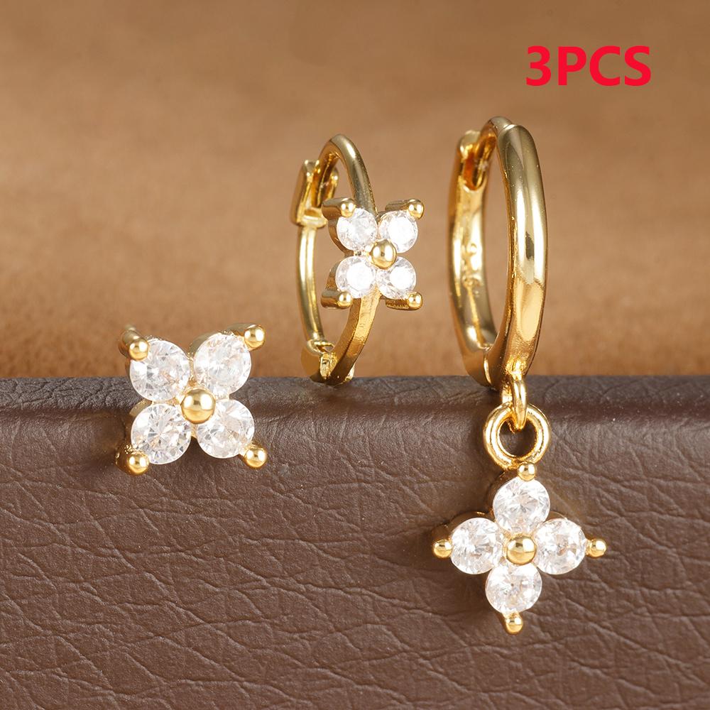 3PCS Zircon Flower Pendant Earring Sets For Women Stainless Steel Cartilag Piercing Earring Trend Jewelry aretes de mujer
3PCS Zircon Flower Pendant Earring Sets For Women Stainless Steel Cartilag Piercing Earring Trend Jewelry aretes de mujer