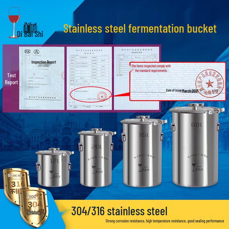 Thickened 316 Stainless Steel Fermentation Tank for Homebrew Wine and Storage 12L 316 Material 25*25cm
Thickened 316 Stainless Steel Fermentation Tank for Homebrew Wine and Storage 12L 316 Material 25*25cm