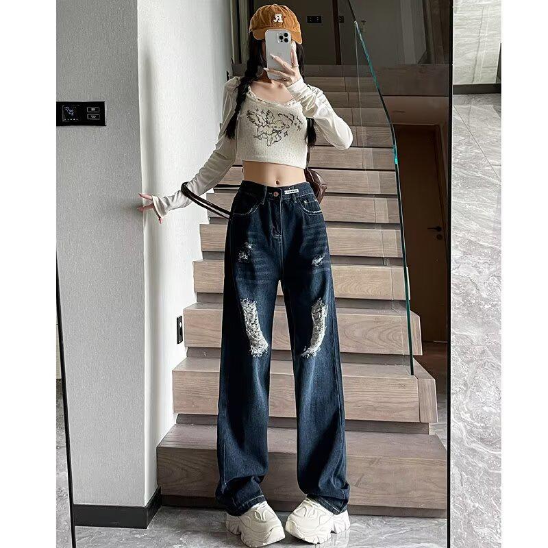 Women s Ripped Black Wide-Leg Jeans, High-Waisted and Floor-Length, New for Spring and Autumn 2025 XL: Height 155-165CM (121-131 lbs)
Women s Ripped Black Wide-Leg Jeans, High-Waisted and Floor-Length, New for Spring and Autumn 2025 XL: Height 155-165CM (121-131 lbs)