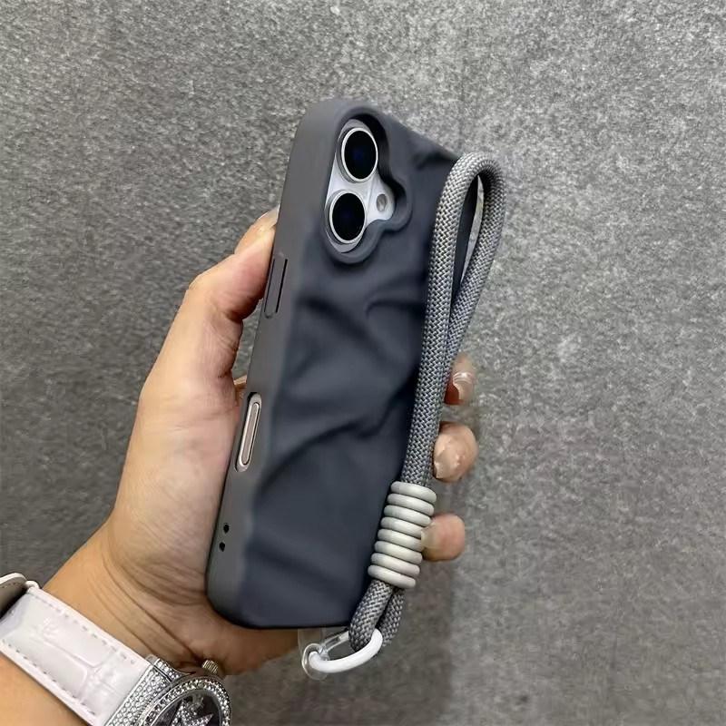 Розкішний матовий чохол з ремінцем на зап ястя від зморшок для iPhone17 16 15 14 17 Pro Max Air 13 12 11, шнурок, однотонний хвилястий м який чохол цукеркового кольору iPhone 14 сірий
Розкішний матовий чохол з ремінцем на зап ястя від зморшок для iPhone17 16 15 14 17 Pro Max Air 13 12 11, шнурок, однотонний хвилястий м який чохол цукеркового кольору iPhone 14 сірий